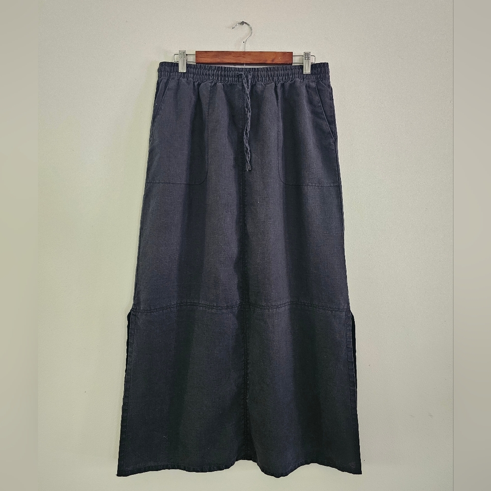 Garnet Hill 100% Linen Skirt 10
